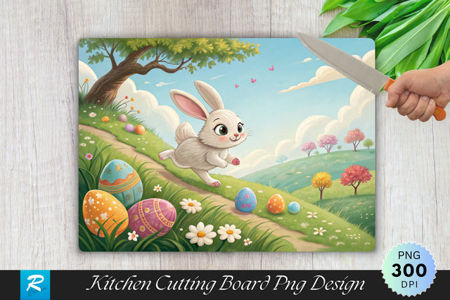 Bunny and Easter Eggs Rolling Catting Board PNG Design Sublimation Regulrcrative 