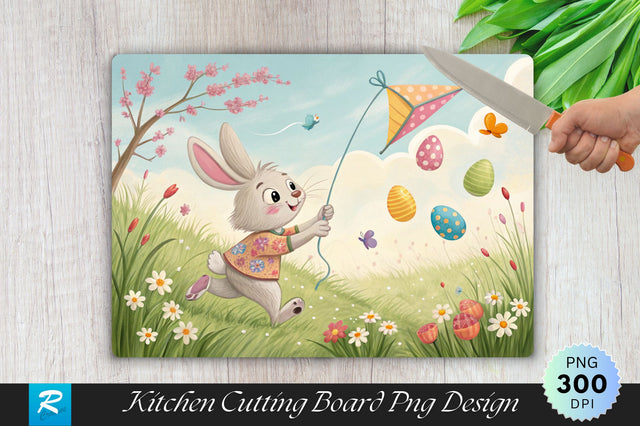 Bunny and Friends with Chicks and Lambs Cutting Board PNG Design Sublimation Regulrcrative 