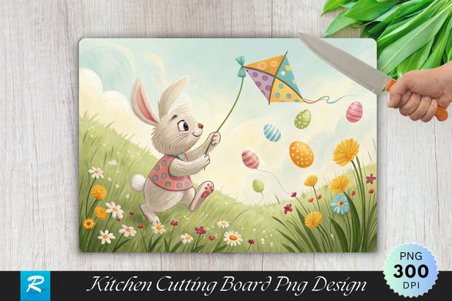 Bunny and Friends with Chicks and Lambs Cutting Board PNG Design Sublimation Regulrcrative 