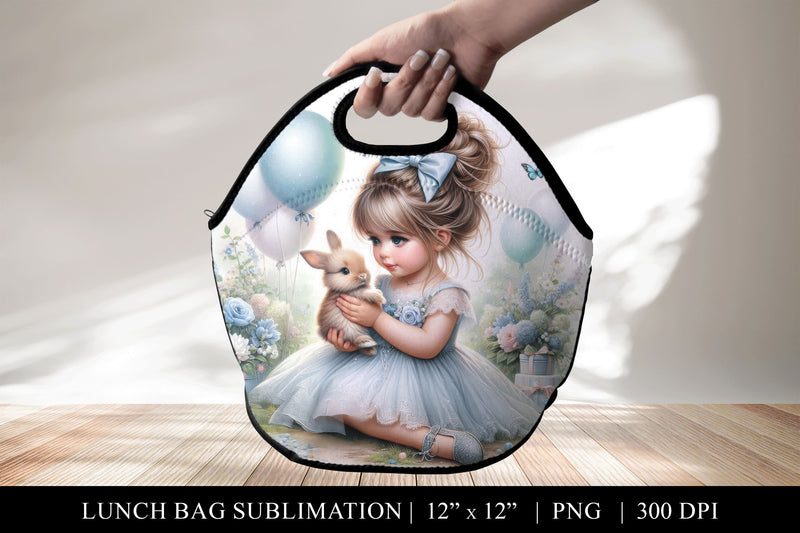Bunny and Girl Lunch Bag Sublimation Design Sublimation BijouBay 