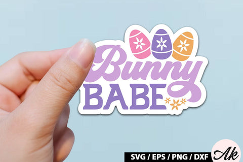Bunny babe Retro Sticker SVG akazaddesign 