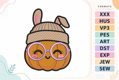 Bunny Beanie Pumpkin Halloween Embroidery Design Embroidery/Applique DESIGNS sg embroidery 