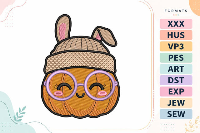 Bunny Beanie Pumpkin Halloween Embroidery Design Embroidery/Applique DESIGNS sg embroidery 