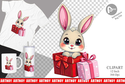 Bunny Clipart Gift Sublimation artnoy 