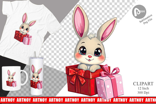 Bunny Clipart Gift Sublimation artnoy 