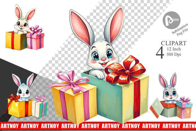 Bunny Clipart Gift Sublimation artnoy 