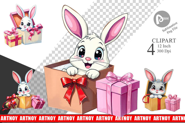 Bunny Clipart Gift Sublimation artnoy 