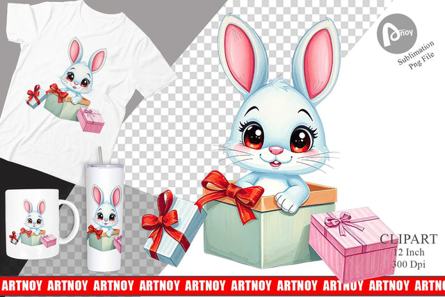 Bunny Clipart Gift Sublimation artnoy 