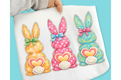 Bunny Coquette Bow PNG, Brushstroke bunny easter PNG, Happy Easter PNG Sublimation DesignPlante 503 