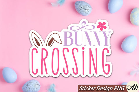 Bunny crossing SVG And Sticker PNG Design SVG akazaddesign 