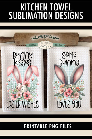 Bunny Ears and Easter Eggs | Kitchen Towel Sublimation Designs Sublimation Ewe-N-Me Designs 