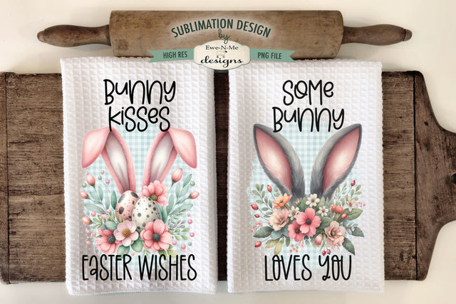 Bunny Ears and Easter Eggs | Kitchen Towel Sublimation Designs Sublimation Ewe-N-Me Designs 