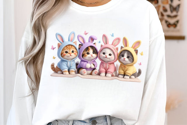 Bunny Ears Cute Easter Cats Sublimation designmaster24 