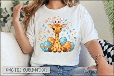 Bunny Ears Giraffe Easter Sublimation Sublimation Shetara Begum 