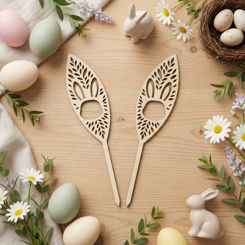 Bunny Ears Laser Cut SVG Bundle – 12 Easter Centerpiece Designs, Plywood Decor Files, SVG EPS Dxf for Glowforge, Cricut, Cnc SVG HappyDesignStudio 