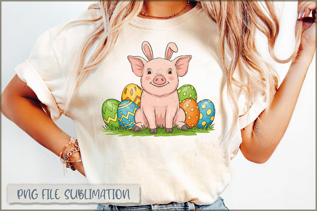 Bunny Ears Piglet Easter Sublimation Sublimation Shetara Begum 
