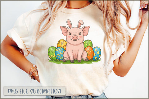Bunny Ears Piglet Easter Sublimation Sublimation Shetara Begum 