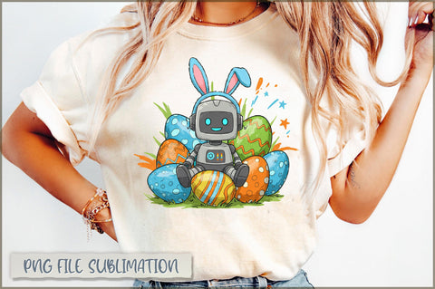 Bunny Ears Robot Easter Sublimation Sublimation Shetara Begum 