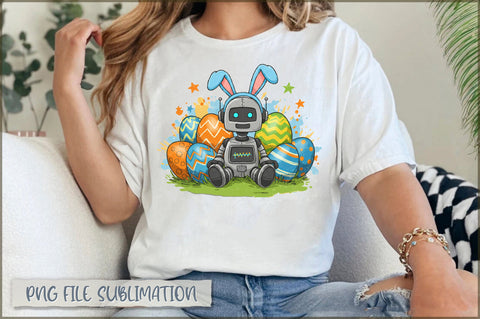 Bunny Ears Robot Easter Sublimation Sublimation Shetara Begum 