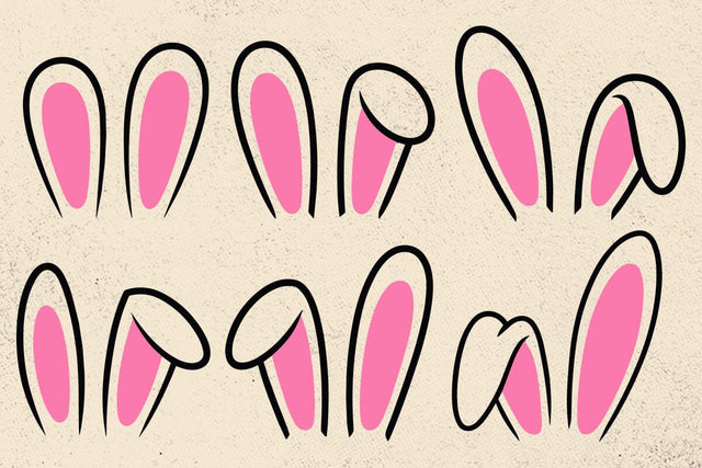 Bunny Ears SVG Bundle: Easter Vector Clipart SVG DesignDestine 