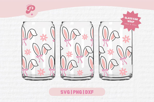 Bunny Ears SVG For Glass Cans SVG Totally Posie 