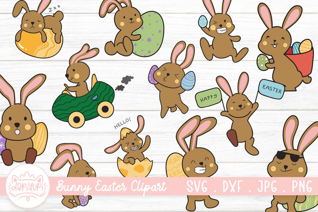 Bunny Easter Clipart Bundle SVG dapiyupi store 