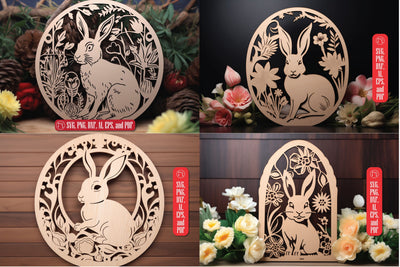Bunny Easter Decoration Laser Cut SVG Bundle SVG MD JOYNAL ABDIN 
