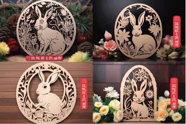 Bunny Easter Decoration Laser Cut SVG Bundle SVG MD JOYNAL ABDIN 