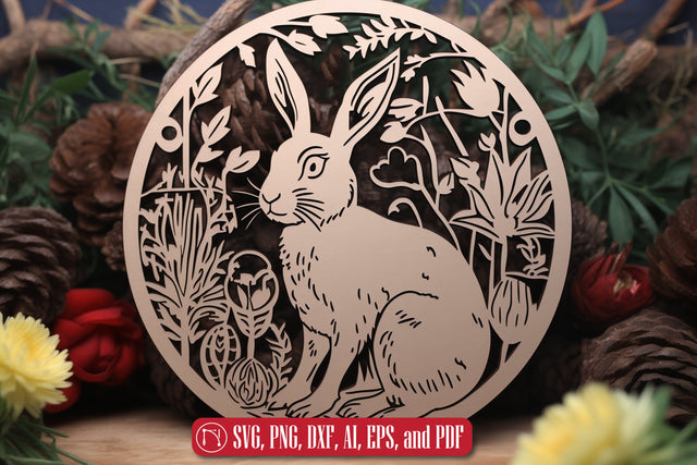 Bunny Easter Decoration Laser Cut SVG SVG MD JOYNAL ABDIN 