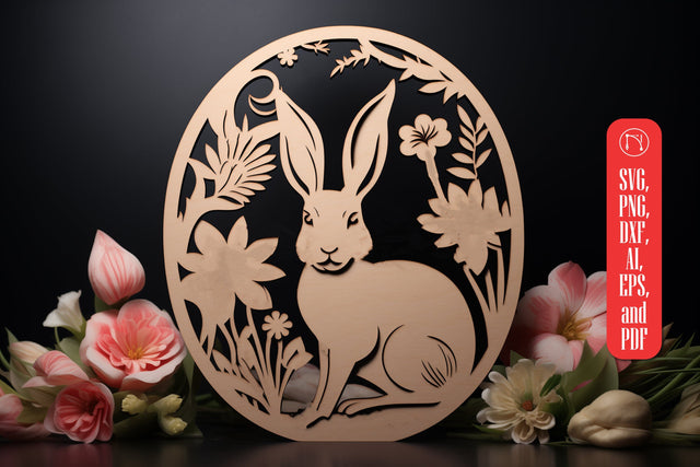 Bunny Easter Decoration Laser Cut SVG SVG MD JOYNAL ABDIN 