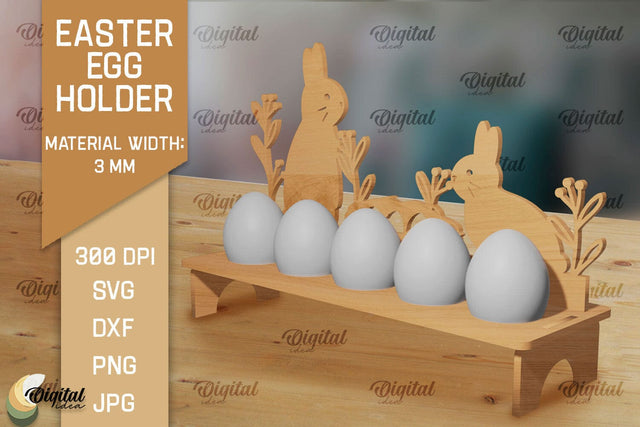 Bunny Easter Egg Holder SVG. Egg Holder Laser Cut SVG Evgenyia Guschina 