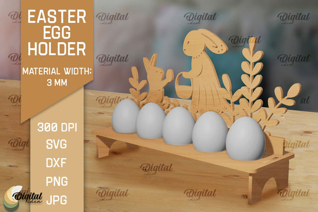 Bunny Easter Egg Holder SVG. Egg Holder Laser Cut SVG Evgenyia Guschina 