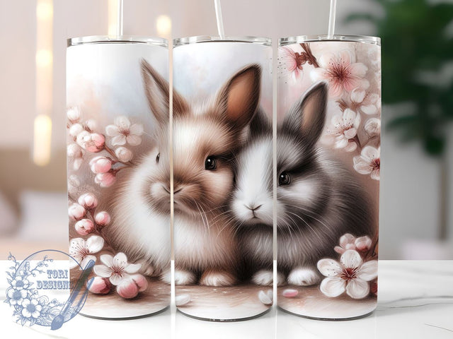 Bunny Easter Spring Tumbler Wrap, Bunny, Tumbler Wrap, Sublimation Design, Cute Animals, Easter Decor, Spring Gift, Animal Lover Sublimation ToriDesigns 