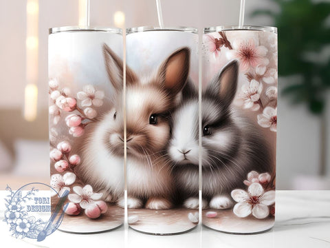 Bunny Easter Spring Tumbler Wrap, Bunny, Tumbler Wrap, Sublimation Design, Cute Animals, Easter Decor, Spring Gift, Animal Lover Sublimation ToriDesigns 