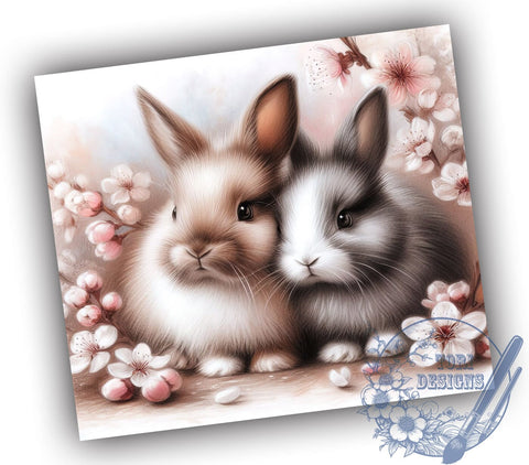 Bunny Easter Spring Tumbler Wrap, Bunny, Tumbler Wrap, Sublimation Design, Cute Animals, Easter Decor, Spring Gift, Animal Lover Sublimation ToriDesigns 