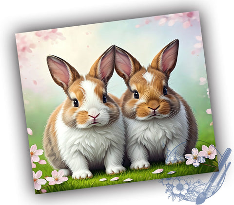 Bunny Easter Spring Tumbler Wrap, Bunny, Tumbler Wrap, Sublimation Design, Cute Animals, Easter Decor, Spring Gift, Animal Lover Sublimation ToriDesigns 