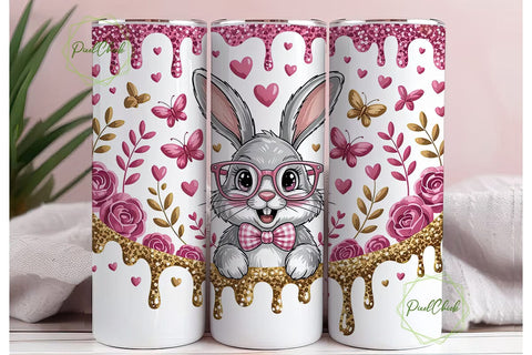 Bunny Easter Tumbler Wrap PNG Sublimation PixelChick 