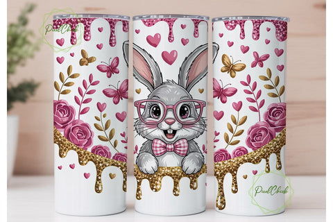 Bunny Easter Tumbler Wrap PNG Sublimation PixelChick 