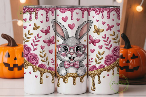 Bunny Easter Tumbler Wrap PNG Sublimation PixelChick 