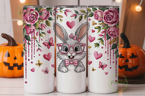 Bunny Easter Tumbler Wrap PNG Sublimation PixelChick 