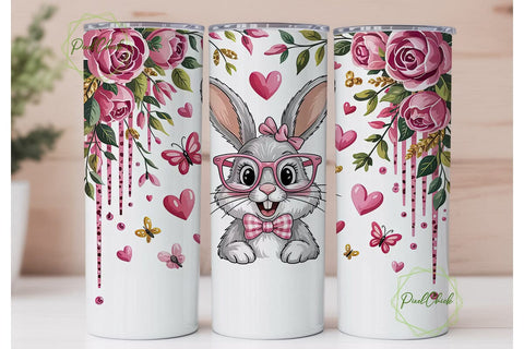 Bunny Easter Tumbler Wrap PNG Sublimation PixelChick 