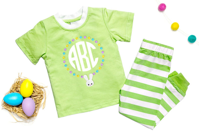 Bunny Face with Dots Round Monogram Frame Embroidery Embroidery/Applique DESIGNS Designed by Geeks 