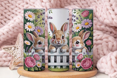 Bunny Garden 20oz Tumbler Wrap Sublimation DesignSVG 