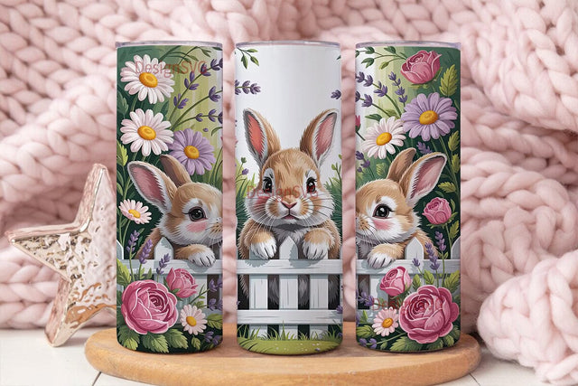 Bunny Garden 20oz Tumbler Wrap Sublimation DesignSVG 