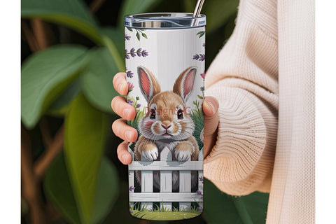 Bunny Garden 20oz Tumbler Wrap Sublimation DesignSVG 