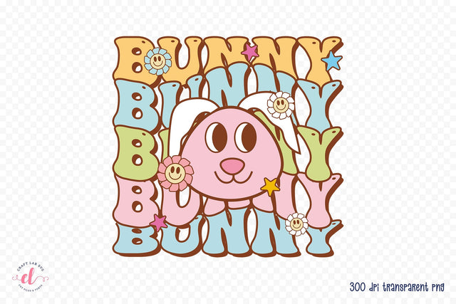 Bunny - Groovy Easter Sublimation Design Sublimation CraftLabSVG 
