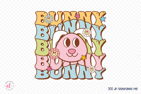 Bunny - Groovy Easter Sublimation Design Sublimation CraftLabSVG 
