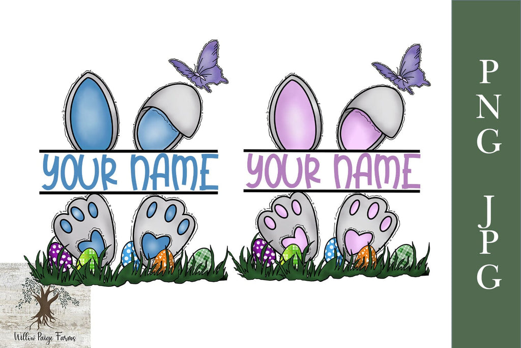 Bunny Head Name Frame Sublimation PNG JPG Boy/Girl - So Fontsy