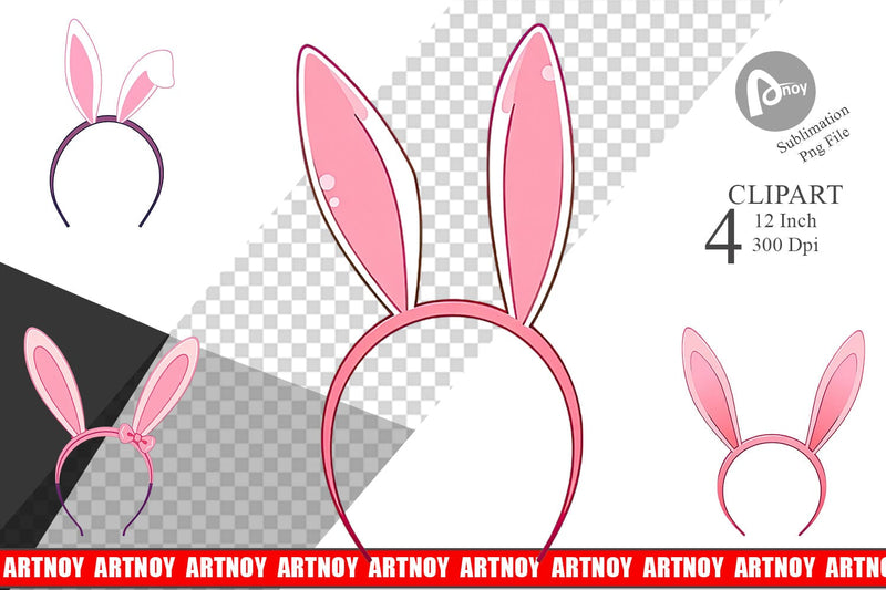 Bunny Headband Clipart Sublimation artnoy 