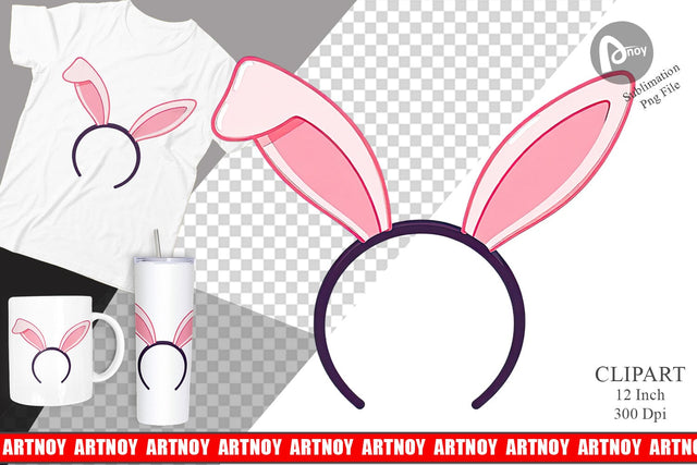 Bunny Headband Clipart Sublimation artnoy 